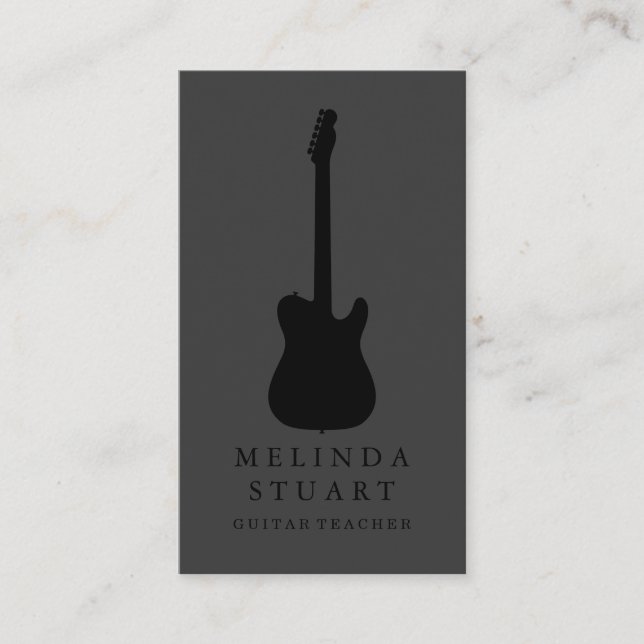 Modern minimalistisk Chic Musician Guitar Teacher Visitkort (Framsida)