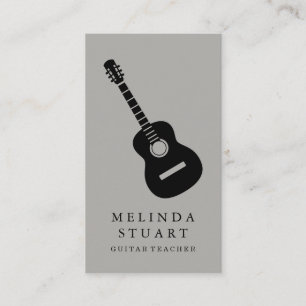 Modern minimalistisk Chic Musician Guitar Teacher Visitkort