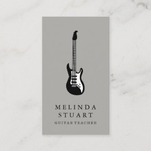 Modern minimalistisk Chic Musician Guitar Teacher Visitkort