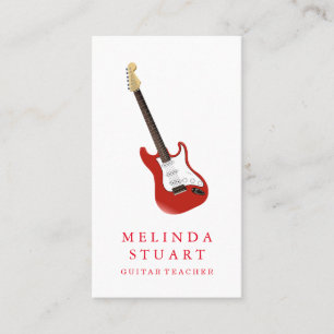 Modern minimalistisk Chic Musician Guitar Teacher Visitkort