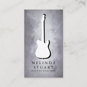 Modern minimalistisk Chic Musician Guitar Teacher Visitkort