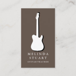 Modern minimalistisk Chic Musician Guitar Teacher Visitkort