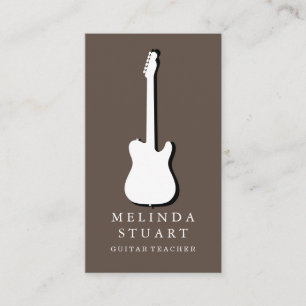 Modern minimalistisk Chic Musician Guitar Teacher Visitkort