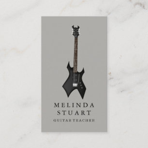 Modern minimalistisk Chic Musician Guitar Teacher Visitkort