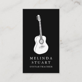Modern minimalistisk Chic Musician Guitar Teacher Visitkort