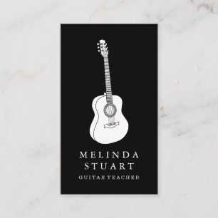 Modern minimalistisk Chic Musician Guitar Teacher Visitkort