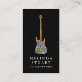 Modern minimalistisk Chic Musician Guitar Teacher Visitkort