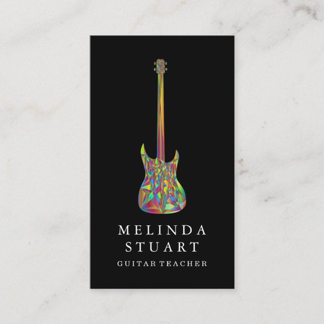 Modern minimalistisk Chic Musician Guitar Teacher Visitkort (Framsida)