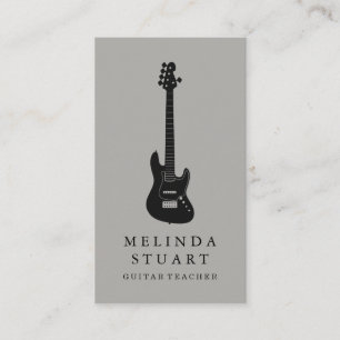 Modern minimalistisk Chic Musician Guitar Teacher Visitkort