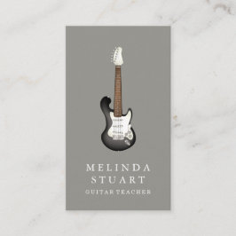Modern minimalistisk Chic Musician Guitar Teacher Visitkort