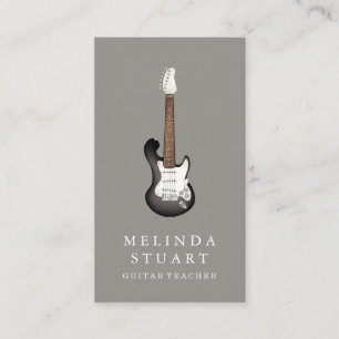 Modern minimalistisk Chic Musician Guitar Teacher Visitkort