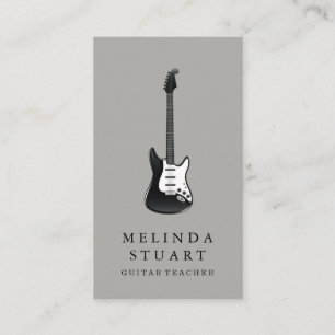 Modern minimalistisk Chic Musician Guitar Teacher Visitkort