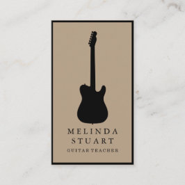 Modern minimalistisk Chic Musician Guitar Teacher Visitkort