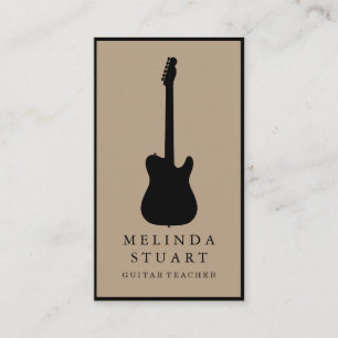 Modern minimalistisk Chic Musician Guitar Teacher Visitkort
