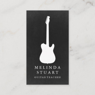 Modern minimalistisk Chic Musician Guitar Teacher Visitkort