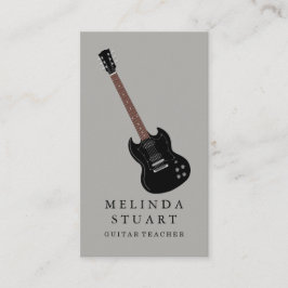Modern minimalistisk Chic Musician Guitar Teacher Visitkort