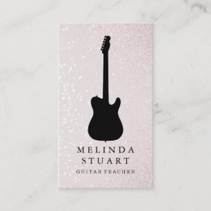 Modern minimalistisk Chic Musician Guitar Teacher Visitkort