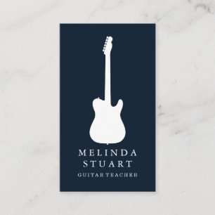 Modern minimalistisk Chic Musician Guitar Teacher Visitkort