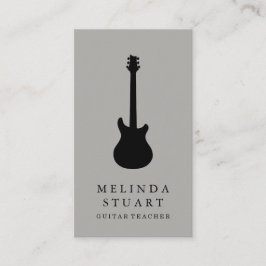 Modern minimalistisk Chic Musician Guitar Teacher Visitkort