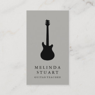 Modern minimalistisk Chic Musician Guitar Teacher Visitkort