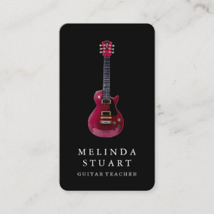 Modern minimalistisk chic musiker gitarrlärare visitkort