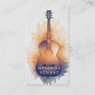 Modern minimalistisk chic musiker gitarrlärare visitkort