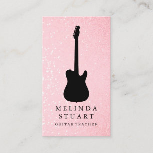 Modern Minimalistisk Chic Musiker Gitarrlärare Visitkort