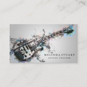 Modern minimalistisk chic musiker gitarrlärare visitkort
