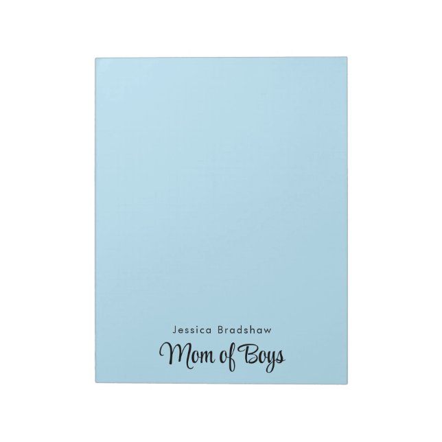 Modern minimalistisk Chic Pastel Blue "Mamma of Bo Anteckningsblock (Roterad)