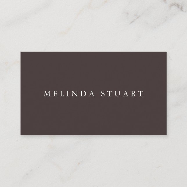 Modern minimalistisk Chic, svart och vit Visitkort (Framsida)