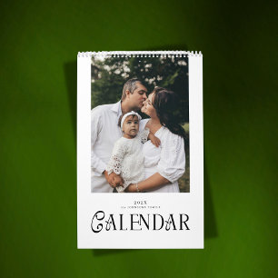 Modern Minimalistisk Chic Typografi Anpassad Famil Kalender