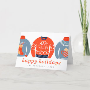 Modern minimalistisk Chic Ugly Knitten Sweater Helgkort
