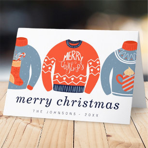 Modern minimalistisk Chic Ugly Knitten Sweater Helgkort