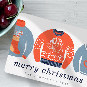 Modern minimalistisk Chic Ugly Knitten Sweater Julkort