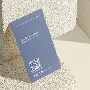 Modern Minimalistisk, dammblå hälsovårdskod QR Visitkort