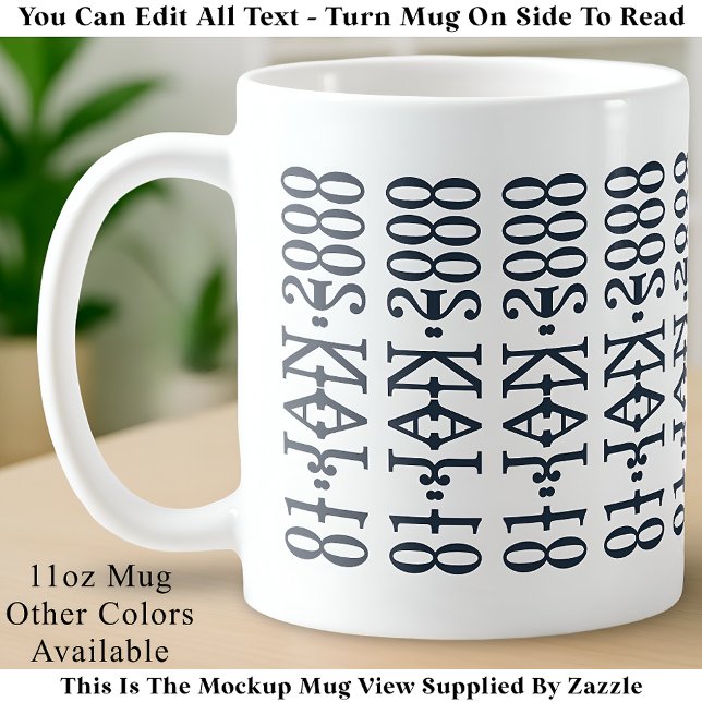 Modern minimalistisk daterad gömd meddelande anpas kaffemugg (Skapare uppladdad)