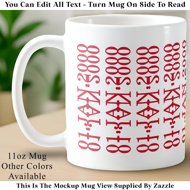 Modern Minimalistisk Datum Dold Meddelande Anpassa Kaffemugg (Skapare uppladdad)