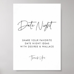 Modern Minimalistisk datumnattssignering Poster