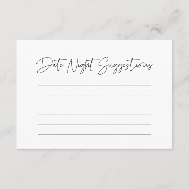 Modern Minimalistisk datumnatttanke Tilläggskort (Framsida)