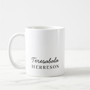 Modern minimalistisk design med monogramnamn kaffemugg