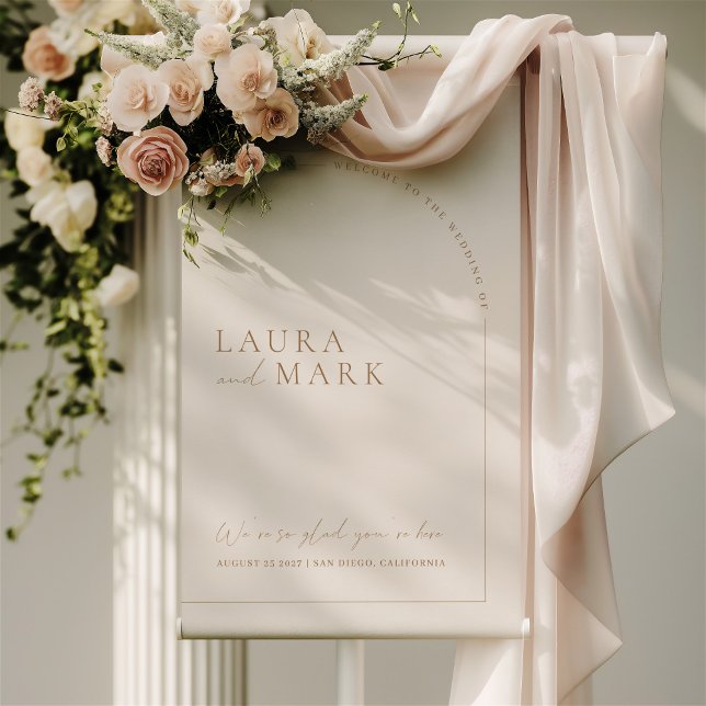 Modern minimalistisk digital välkomstskylt för brö poster (Modern Minimalist Digital Wedding Welcome Sign)