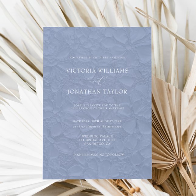Modern minimalistisk Dusty Blue Wedding-inbjudan Inbjudningar (Skapare uppladdad)