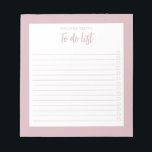 Modern minimalistisk Dusty Ro att göra lista Anteckningsblock<br><div class="desc">Modern Minimalistisk Dusty Ro att göra lista Anteckningsblock. Skapa en egen checklista för personlig för dagliga uppgifter.</div>