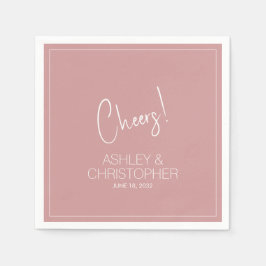 Modern minimalistisk Dusty Ro Bröllop Pappersservett