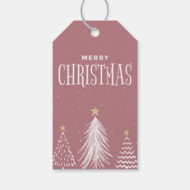 Modern minimalistisk Dusty Ro Rosa God jul Presentetikett