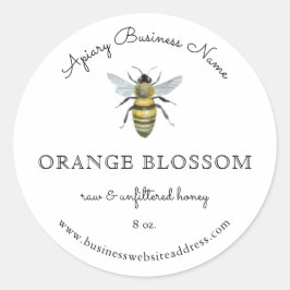 Modern Minimalistisk Elegant Biet Apiary Honungset Runt Klistermärke