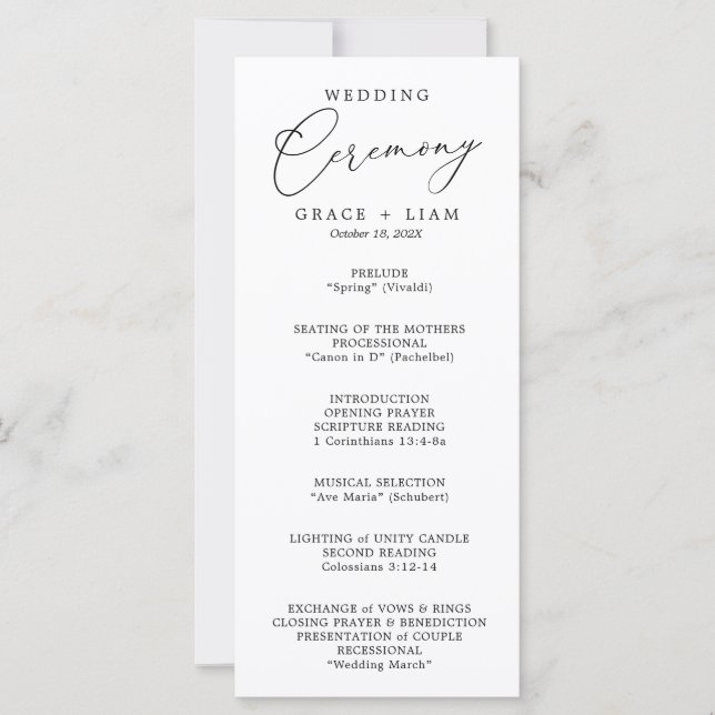 Modern minimalistisk Elegant bröllop-ceremoni i sk (Framsida)