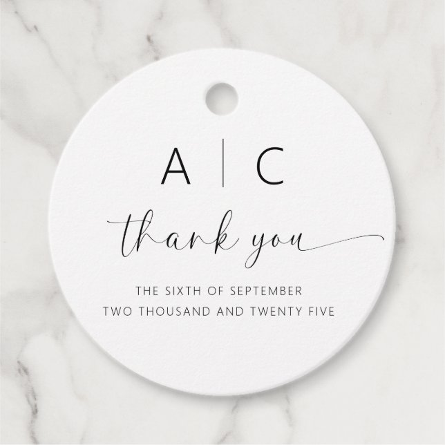 Modern minimalistisk Elegant bröllop Gåvor Etiketter (Framsida)