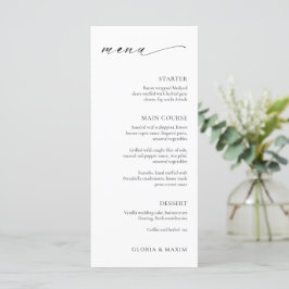 Modern Minimalistisk Elegant Bröllop Meny