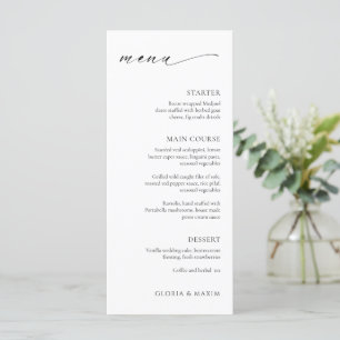 Modern Minimalistisk Elegant Bröllop Meny
